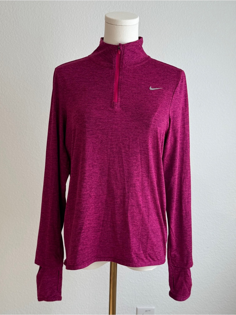 Nike Women’s Fuchsia Half-Zip Long Sleeve Top